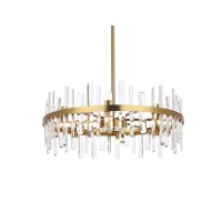 Serena 32 Inch Crystal Round Chandelier In Satin Gold