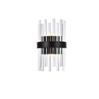 Dallas 8 Inch Crystal Bath Sconce In Black