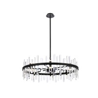 Serena 36 Inch Crystal Round Chandelier In Black