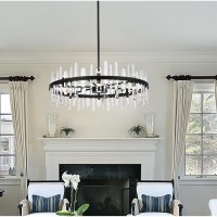 Serena 36 Inch Crystal Round Chandelier In Black