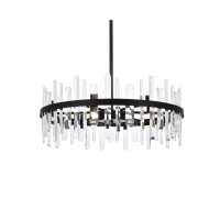 Serena 32 Inch Crystal Round Chandelier In Black