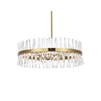 Serephina 36 Inch Crystal Round Chandelier Light In Satin Gold