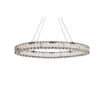 Monroe 36 Inch Led Oval Single Pendant In Black