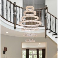 Monroe 40 Inch Led Seven Ring Chandelier In Gold