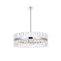 Serephina 36 Inch Crystal Round Chandelier Light In Chrome