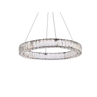 Monroe 26 Inch Led Round Single Pendant In Black