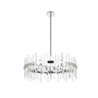 Serena 32 Inch Crystal Round Chandelier In Chrome