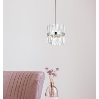 Serephina 12 Inch Crystal Round Pendant Light In Chrome