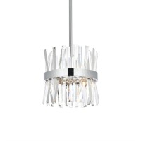 Serephina 12 Inch Crystal Round Pendant Light In Chrome