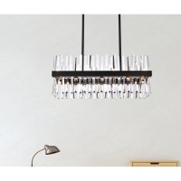 Serephina 30 Inch Crystal Rectangle Chandelier Light In Black