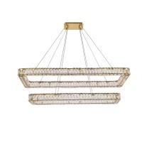 Monroe 50 Inch Led Double Rectangle Pendant In Gold