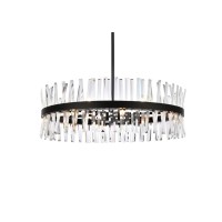 Serephina 36 Inch Crystal Round Chandelier Light In Black