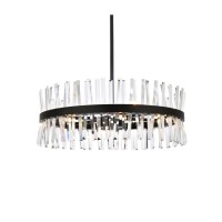 Serephina 32 Inch Crystal Round Chandelier Light In Black