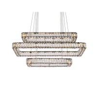 Monroe 42 Inch Led Triple Rectangle Pendant In Black