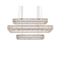 Monroe 42 Inch Led Triple Rectangle Pendant In Gold