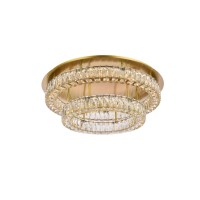 Monroe 30 Inch Led Double Flush Mount In Gold