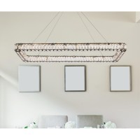 Monroe 50 Inch Led Single Rectangle Pendant In Black