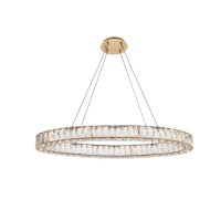 Monroe 36 Inch Led Oval Single Pendant In Gold