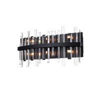 Serena 24 Inch Crystal Bath Sconce In Black