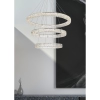 Monroe 41 Inch Led Triple Ring Chandelier In Chrome