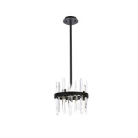 Serena 12 Inch Crystal Round Pendant In Black