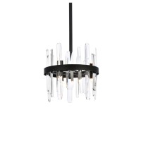 Serena 12 Inch Crystal Round Pendant In Black