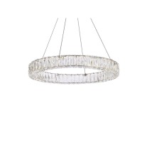 Monroe 26 Inch Led Round Single Pendant In Chrome