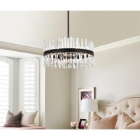 Serephina 25 Inch Crystal Round Pendant Light In Black