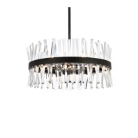 Serephina 25 Inch Crystal Round Pendant Light In Black