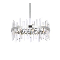 Serena 25 Inch Crystal Round Pendant In Chrome