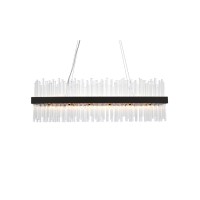 Dallas 42 Inch Rectangle Crystal Pendant In Black