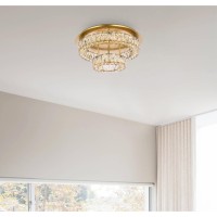 Monroe 22 Inch Led Double Flush Mount In Gold