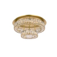 Monroe 22 Inch Led Double Flush Mount In Gold