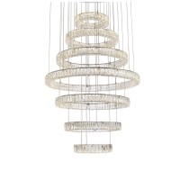 Monroe 40 Inch Led Seven Ring Chandelier In Chrome