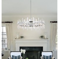 Serena 36 Inch Crystal Round Chandelier In Chrome