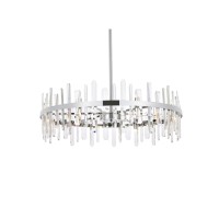 Serena 36 Inch Crystal Round Chandelier In Chrome