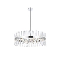 Serephina 32 Inch Crystal Round Chandelier Light In Chrome