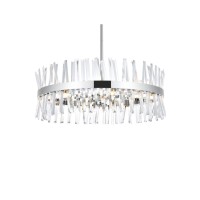 Serephina 32 Inch Crystal Round Chandelier Light In Chrome