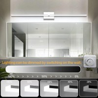 Zuzito 48 Inch Chrome Bathroom Light Over Mirror Dimmable Modern Led Vanity Lighting Fixtures