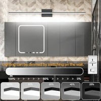 Zuzito 48 Inch Bathroom Light Fixtures Over Mirror Dimmable Modern Black Wall Mount Vanity Lighting