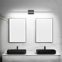 Zuzito 48 Inch Bathroom Light Fixtures Over Mirror Dimmable Modern Black Wall Mount Vanity Lighting