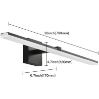 Zuzito Black Modern 30 Inch Bathroom Vanity Lights Dimmable Led Bath Vanity Lighting Fixtures Above Mirror