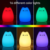 Loveruis Cat Night Light With Remote Control Cat Lamp Nightlights Birthday Halloween Christmas Gift For Children Animal Light