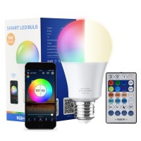 Iodoo 1 Pack Led Light Bulb With Remote, 2700K-6500K + Rgb Sorft Warm White Light Bulbs, E26 Base,Support Alexa And Google, Led Light 1000Lm 80W Equivalent For Halloween Christmas