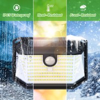 Solar Outdoor Lights - 4 Packs Super Bright 178 Leds Motion Sensor Wall Lights Ip65 Waterproof Solar Powered Security Lights With 270Wide Angle/3 Modes Lights For Yard Garage Front Door Garden Deck