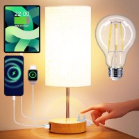 Teistor Table Lamp Warm Up Your VibeThis is certainly the table lamp you wantSoft Ambient Modern Bedside LampOur bedside table lamp for bedroom comes with 2700K E26 LED bulb which casts soft glow at night The lampshade extends far enough that the bulb is 