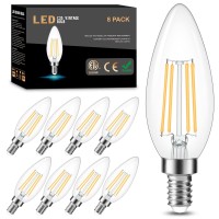 Cotanic Led Candelabra Bulb Dimmable 2700K Soft Warm White, E12 Small Base Type B Light Bulb 60W Equivalent, B11 Candle Light Bulb For Chandelier, Ceiling Fan Light Bulbs, 600Lm, Ac 120V, 8 Pack