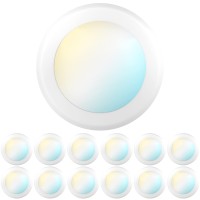 Sunco 12 Pack 56 Inch Led Disk Lights Flush Mount Disc Recessed Ceiling Can Lighting 1050 Lm Selectable Cct 3000K4000K5000