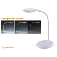 Bostitch Office Led Gooseneck Desk Lamp With Usb Charging Port 3 Dimming Levels Touch Control White Vled1502White