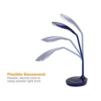 Bostitch Office Led Gooseneck Desk Lamp With Usb Charging Port 3 Dimming Levels Touch Control Blue Vled1502Blue